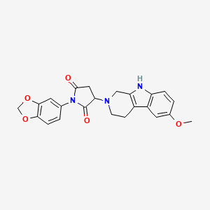 1-(1,3-benzodioxol-5-yl)-3-(6-methoxy-1,3,4,9-tetrahydro-2H-beta-carbolin-2-yl)pyrrolidine-2,5-dione