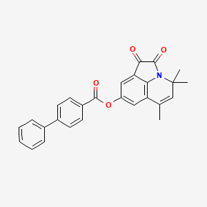 4,4,6-trimethyl-1,2-dioxo-1,2-dihydro-4H-pyrrolo[3,2,1-ij]quinolin-8-yl biphenyl-4-carboxylate