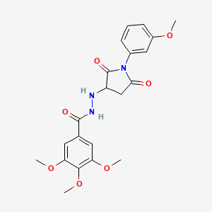 molecular formula C21H23N3O7 B11188201 3,4,5-trimethoxy-N'-[1-(3-methoxyphenyl)-2,5-dioxopyrrolidin-3-yl]benzohydrazide 