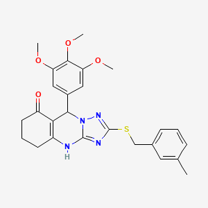 2-[(3-methylbenzyl)sulfanyl]-9-(3,4,5-trimethoxyphenyl)-5,6,7,9-tetrahydro[1,2,4]triazolo[5,1-b]quinazolin-8(4H)-one