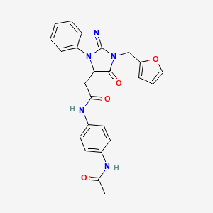 molecular formula C24H21N5O4 B11188228 N-[4-(acetylamino)phenyl]-2-[1-(furan-2-ylmethyl)-2-oxo-2,3-dihydro-1H-imidazo[1,2-a]benzimidazol-3-yl]acetamide 