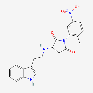 3-{[2-(1H-indol-3-yl)ethyl]amino}-1-(2-methyl-5-nitrophenyl)pyrrolidine-2,5-dione