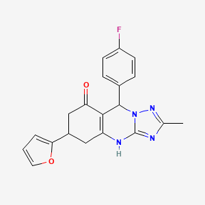 9-(4-fluorophenyl)-6-(furan-2-yl)-2-methyl-5,6,7,9-tetrahydro[1,2,4]triazolo[5,1-b]quinazolin-8(4H)-one