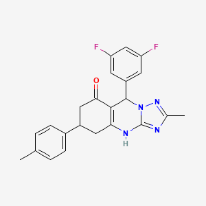 9-(3,5-difluorophenyl)-2-methyl-6-(4-methylphenyl)-5,6,7,9-tetrahydro[1,2,4]triazolo[5,1-b]quinazolin-8(4H)-one