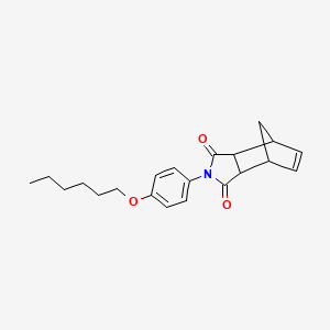 molecular formula C21H25NO3 B11188301 2-[4-(hexyloxy)phenyl]-3a,4,7,7a-tetrahydro-1H-4,7-methanoisoindole-1,3(2H)-dione 