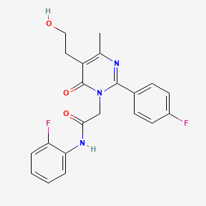 N-(2-fluorophenyl)-2-[2-(4-fluorophenyl)-5-(2-hydroxyethyl)-4-methyl-6-oxopyrimidin-1(6H)-yl]acetamide