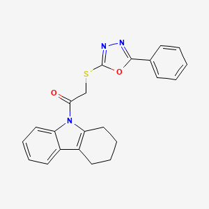 9-{[(5-phenyl-1,3,4-oxadiazol-2-yl)thio]acetyl}-2,3,4,9-tetrahydro-1H-carbazole