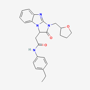 molecular formula C24H26N4O3 B11188329 N-(4-Ethylphenyl)-2-[2-oxo-1-(tetrahydro-2-furanylmethyl)-2,3-dihydro-1H-imidazo[1,2-A]benzimidazol-3-YL]acetamide 