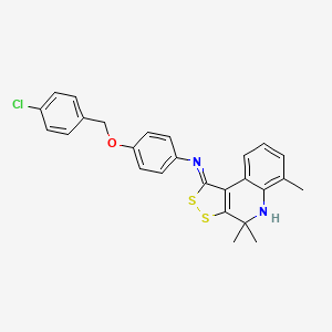 4-[(4-chlorobenzyl)oxy]-N-[(1Z)-4,4,6-trimethyl-4,5-dihydro-1H-[1,2]dithiolo[3,4-c]quinolin-1-ylidene]aniline