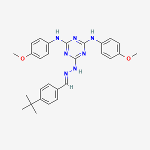 6-[(2E)-2-(4-tert-butylbenzylidene)hydrazinyl]-N,N'-bis(4-methoxyphenyl)-1,3,5-triazine-2,4-diamine