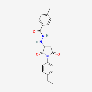 N'-[1-(4-ethylphenyl)-2,5-dioxopyrrolidin-3-yl]-4-methylbenzohydrazide