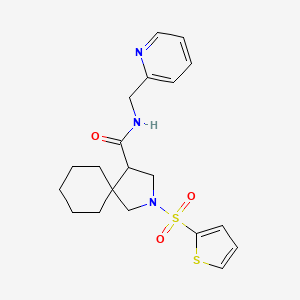 N-(Pyridin-2-ylmethyl)-2-(thiophen-2-ylsulfonyl)-2-azaspiro[4.5]decane-4-carboxamide