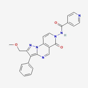 molecular formula C23H18N6O3 B11188467 N-[2-(methoxymethyl)-6-oxo-3-phenylpyrazolo[1,5-a]pyrido[3,4-e]pyrimidin-7(6H)-yl]isonicotinamide 