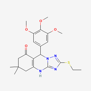 2-(ethylsulfanyl)-6,6-dimethyl-9-(3,4,5-trimethoxyphenyl)-5,6,7,9-tetrahydro[1,2,4]triazolo[5,1-b]quinazolin-8(4H)-one