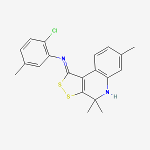 molecular formula C20H19ClN2S2 B11188508 2-chloro-5-methyl-N-[(1Z)-4,4,7-trimethyl-4,5-dihydro-1H-[1,2]dithiolo[3,4-c]quinolin-1-ylidene]aniline 