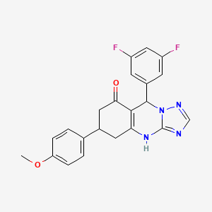 molecular formula C22H18F2N4O2 B11188511 9-(3,5-difluorophenyl)-6-(4-methoxyphenyl)-5,6,7,9-tetrahydro[1,2,4]triazolo[5,1-b]quinazolin-8(4H)-one 