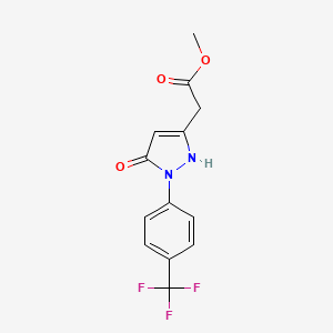 molecular formula C13H11F3N2O3 B11188540 methyl {5-hydroxy-1-[4-(trifluoromethyl)phenyl]-1H-pyrazol-3-yl}acetate 