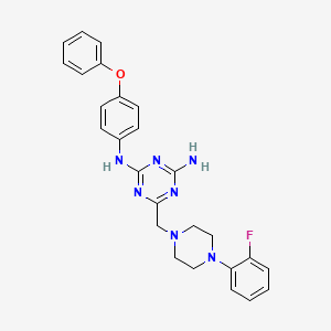 6-{[4-(2-fluorophenyl)piperazin-1-yl]methyl}-N-(4-phenoxyphenyl)-1,3,5-triazine-2,4-diamine