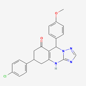 6-(4-chlorophenyl)-9-(4-methoxyphenyl)-5,6,7,9-tetrahydro[1,2,4]triazolo[5,1-b]quinazolin-8(4H)-one