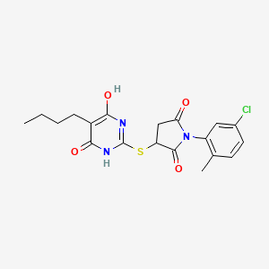 3-[(5-Butyl-4,6-dihydroxypyrimidin-2-yl)sulfanyl]-1-(5-chloro-2-methylphenyl)pyrrolidine-2,5-dione