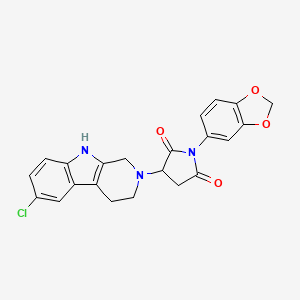 1-(1,3-benzodioxol-5-yl)-3-(6-chloro-1,3,4,9-tetrahydro-2H-beta-carbolin-2-yl)pyrrolidine-2,5-dione