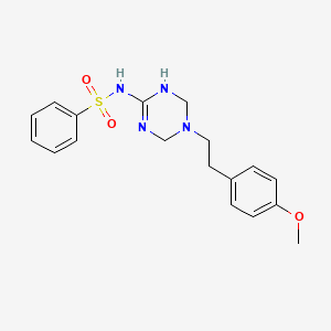 N-{5-[2-(4-methoxyphenyl)ethyl]-1,4,5,6-tetrahydro-1,3,5-triazin-2-yl}benzenesulfonamide