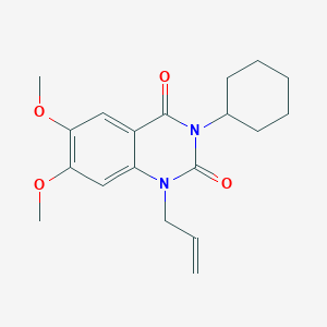 3-cyclohexyl-6,7-dimethoxy-1-(prop-2-en-1-yl)quinazoline-2,4(1H,3H)-dione