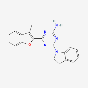 4-(2,3-dihydro-1H-indol-1-yl)-6-(3-methyl-1-benzofuran-2-yl)-1,3,5-triazin-2-amine