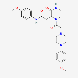 N-(4-methoxyphenyl)-2-(1-{[4-(4-methoxyphenyl)piperazin-1-yl]acetyl}-3-oxopiperazin-2-yl)acetamide