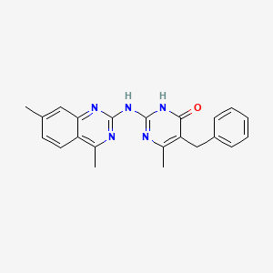 5-benzyl-2-[(4,7-dimethylquinazolin-2-yl)amino]-6-methylpyrimidin-4(1H)-one