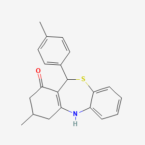 molecular formula C21H21NOS B11188677 3-methyl-11-(4-methylphenyl)-3,4,5,11-tetrahydrodibenzo[b,e][1,4]thiazepin-1(2H)-one 