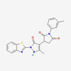 3-[1-(1,3-benzothiazol-2-yl)-5-hydroxy-3-methyl-1H-pyrazol-4-yl]-1-(3-methylphenyl)pyrrolidine-2,5-dione