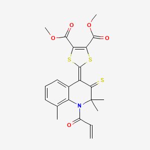 dimethyl 2-(1-acryloyl-2,2,8-trimethyl-3-thioxo-2,3-dihydro-4(1H)-quinolinylidene)-1,3-dithiole-4,5-dicarboxylate