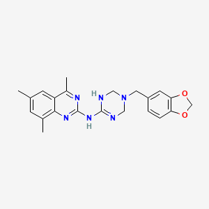 N-[5-(1,3-benzodioxol-5-ylmethyl)-1,4,5,6-tetrahydro-1,3,5-triazin-2-yl]-4,6,8-trimethylquinazolin-2-amine