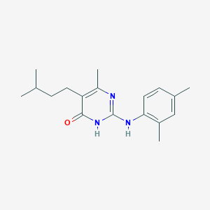 molecular formula C18H25N3O B11188724 2-[(2,4-dimethylphenyl)amino]-6-methyl-5-(3-methylbutyl)pyrimidin-4(3H)-one 