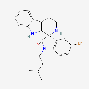 molecular formula C23H24BrN3O B11188729 5'-bromo-1'-(3-methylbutyl)-2,3,4,9-tetrahydrospiro[beta-carboline-1,3'-indol]-2'(1'H)-one 