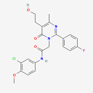 N-(3-chloro-4-methoxyphenyl)-2-[2-(4-fluorophenyl)-5-(2-hydroxyethyl)-4-methyl-6-oxopyrimidin-1(6H)-yl]acetamide