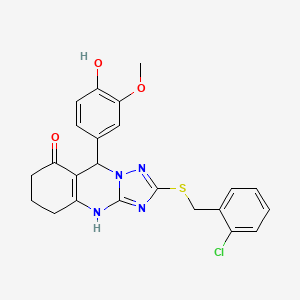 2-[(2-chlorobenzyl)sulfanyl]-9-(4-hydroxy-3-methoxyphenyl)-5,6,7,9-tetrahydro[1,2,4]triazolo[5,1-b]quinazolin-8(4H)-one