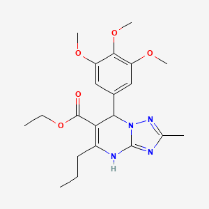 Ethyl 2-methyl-5-propyl-7-(3,4,5-trimethoxyphenyl)-4,7-dihydro[1,2,4]triazolo[1,5-a]pyrimidine-6-carboxylate