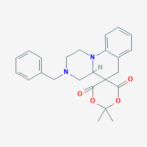 molecular formula C24H26N2O4 B11188831 3'-Benzyl-6,6-dimethyl-1',2',3',4',4'A,6'-hexahydrospiro[1,5-dioxane-3,5'-pyrazino[1,2-A]quinoline]-2,4-dione 