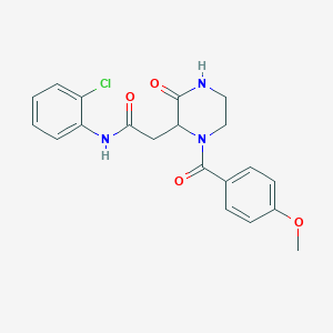 molecular formula C20H20ClN3O4 B11188863 N-(2-chlorophenyl)-2-(1-(4-methoxybenzoyl)-3-oxopiperazin-2-yl)acetamide 