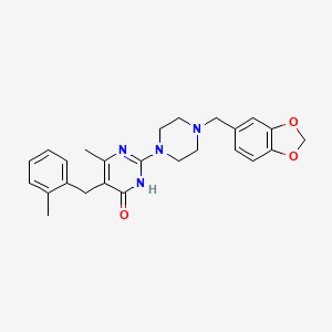 2-[4-(1,3-benzodioxol-5-ylmethyl)piperazin-1-yl]-6-methyl-5-(2-methylbenzyl)pyrimidin-4(3H)-one