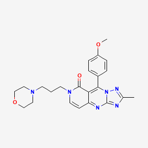 molecular formula C23H26N6O3 B11188898 9-(4-methoxyphenyl)-2-methyl-7-[3-(morpholin-4-yl)propyl]pyrido[4,3-d][1,2,4]triazolo[1,5-a]pyrimidin-8(7H)-one 