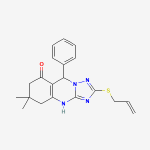 molecular formula C20H22N4OS B11188903 6,6-dimethyl-9-phenyl-2-(prop-2-en-1-ylsulfanyl)-5,6,7,9-tetrahydro[1,2,4]triazolo[5,1-b]quinazolin-8(4H)-one 