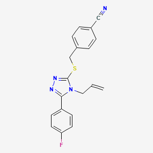 molecular formula C19H15FN4S B11188911 4-({[5-(4-fluorophenyl)-4-(prop-2-en-1-yl)-4H-1,2,4-triazol-3-yl]sulfanyl}methyl)benzonitrile 