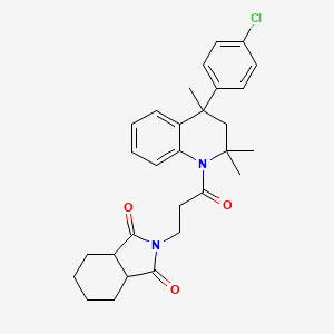 2-{3-[4-(4-chlorophenyl)-2,2,4-trimethyl-3,4-dihydroquinolin-1(2H)-yl]-3-oxopropyl}hexahydro-1H-isoindole-1,3(2H)-dione