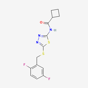 N-(5-((2,5-difluorobenzyl)thio)-1,3,4-thiadiazol-2-yl)cyclobutanecarboxamide