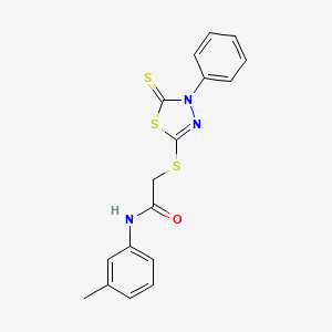 molecular formula C17H15N3OS3 B11188957 N-(3-methylphenyl)-2-[(4-phenyl-5-thioxo-4,5-dihydro-1,3,4-thiadiazol-2-yl)sulfanyl]acetamide 