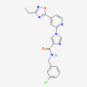 N-(3-chlorobenzyl)-1-[4-(3-ethyl-1,2,4-oxadiazol-5-yl)pyridin-2-yl]-1H-imidazole-4-carboxamide