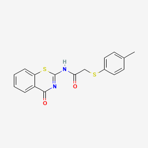 2-[(4-methylphenyl)sulfanyl]-N-[(2Z)-4-oxo-3,4-dihydro-2H-1,3-benzothiazin-2-ylidene]acetamide